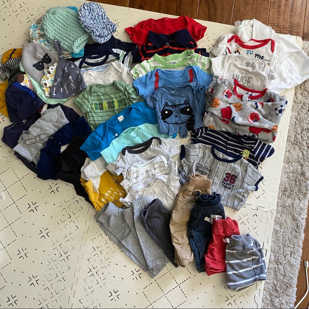 Lightly worn baby clothes bulk 0 3 6 9 m - 50+ pcs